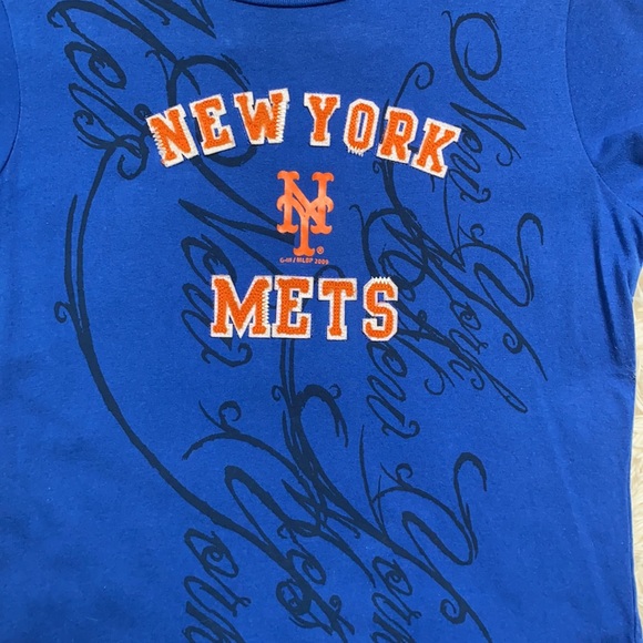 NY Mets MLB Graphic SS Tee 💗 Blue Orange & Black - Picture 8 of 13